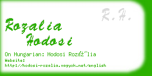 rozalia hodosi business card